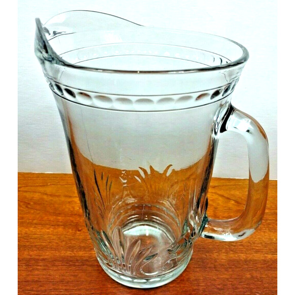 Crystal Pitcher Alexandria Pattern By Toscany Nice Heavy Beverage 9 1/2" 64 oz - Picture 2 of 7